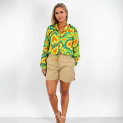 Short Alfaiataria Feminino Bege Paula