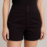 Short Alfaiataria Feminino Preto Paula