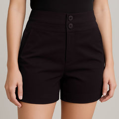 Short Alfaiataria Feminino Preto Paula