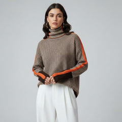 Suéter Feminino Marrom Gola Alta Ariadne