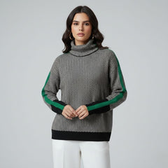 Suéter Feminino Preto Gola Alta Ariadne