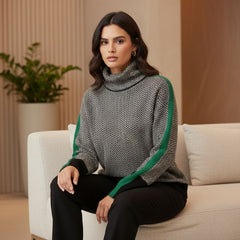 Suéter Feminino Preto Gola Alta Ariadne