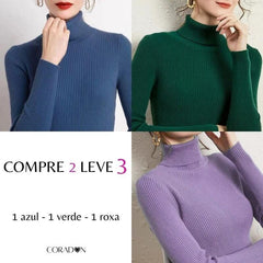 Suéter Feminino Tricot Gola Alta Claudia - COMPRE 2 LEVE 3