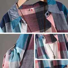 Camisa Feminina Xadrez Alongada Sabrina