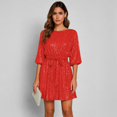 Vestido Curto Festa Paetê Thaila