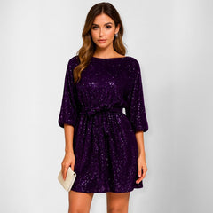 Vestido Curto Festa Paetê Thaila