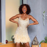 Vestido Festa Curto Com Franjas Shine FLASH