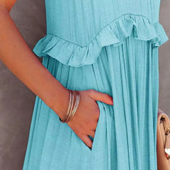 Vestido Longo Casual Babados Fiorella