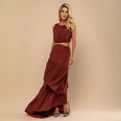 Vestido Longo de Festa Elegante Argola