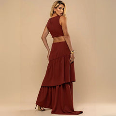 Vestido Longo de Festa Elegante Argola