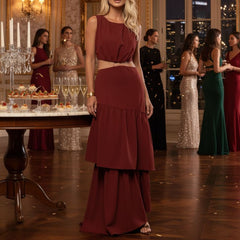 Vestido Longo de Festa Elegante Argola