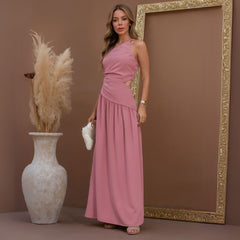 Vestido Longo de Festa Elegante Rosa Carina