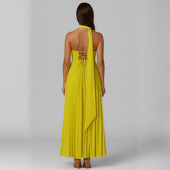 Vestido Longo Festa Plissado Eva