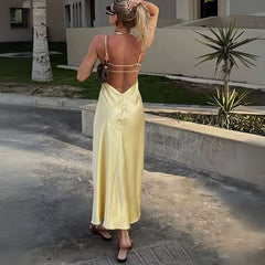 Vestido Midi Amarelo Manteiga Catarine