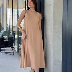 Vestido Midi Elegante Pêssego Chanel