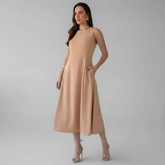Vestido Midi Elegante Pêssego Chanel