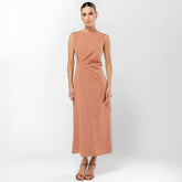 Vestido Midi Elegante Pêssego Jolie