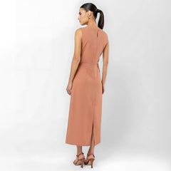 Vestido Midi Elegante Pêssego Jolie