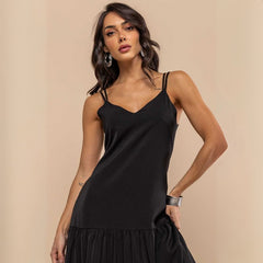 Vestido Midi Elegante Preto Fabi