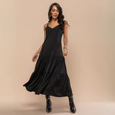 Vestido Midi Elegante Preto Fabi