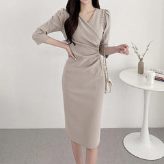 Vestido Midi Festa Plissado Tereza