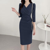 Vestido Midi Festa Plissado Tereza