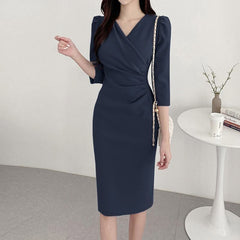 Vestido Midi Festa Plissado Tereza