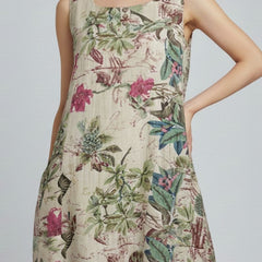 Vestido Midi Soltinho Floral Sem Mangas Hailey