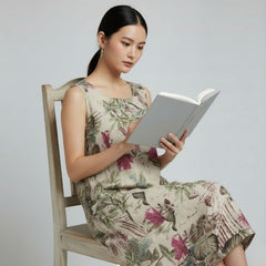 Vestido Midi Soltinho Floral Sem Mangas Hailey