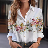 Camisa Feminina Social Flores Aquarela