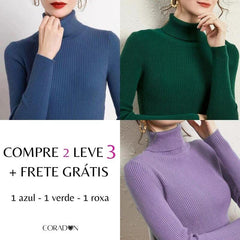 Suéter Tricot Feminino Gola Alta Claudia - Coradon