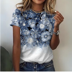 Blusa Feminina Maga Curta Floral - Coradon