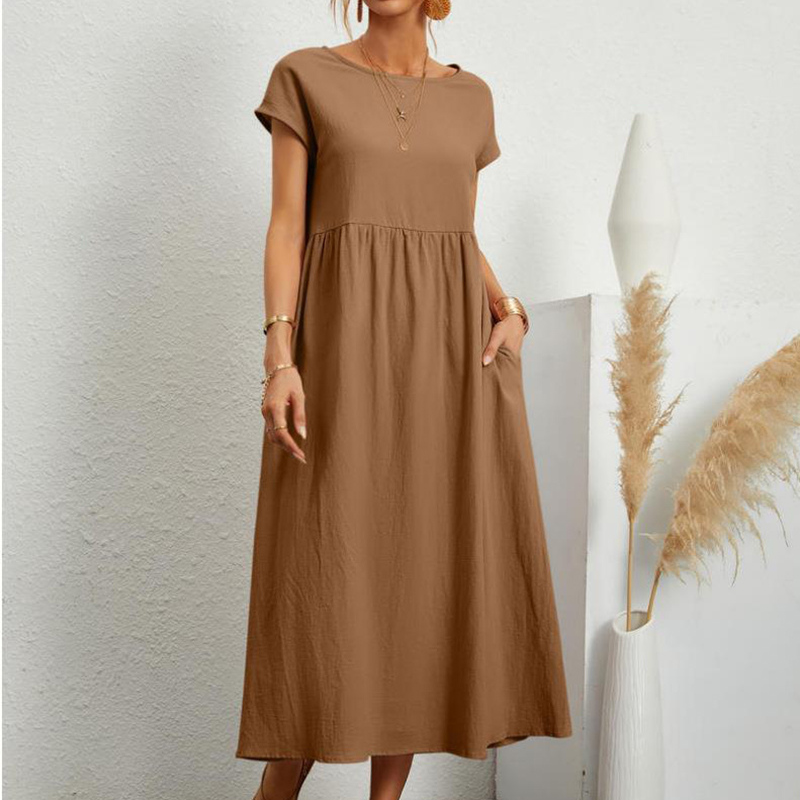Vestido Midi Manga Curta Pamela