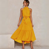 Vestido Midi Amarração Sophie Amarelo - Coradon