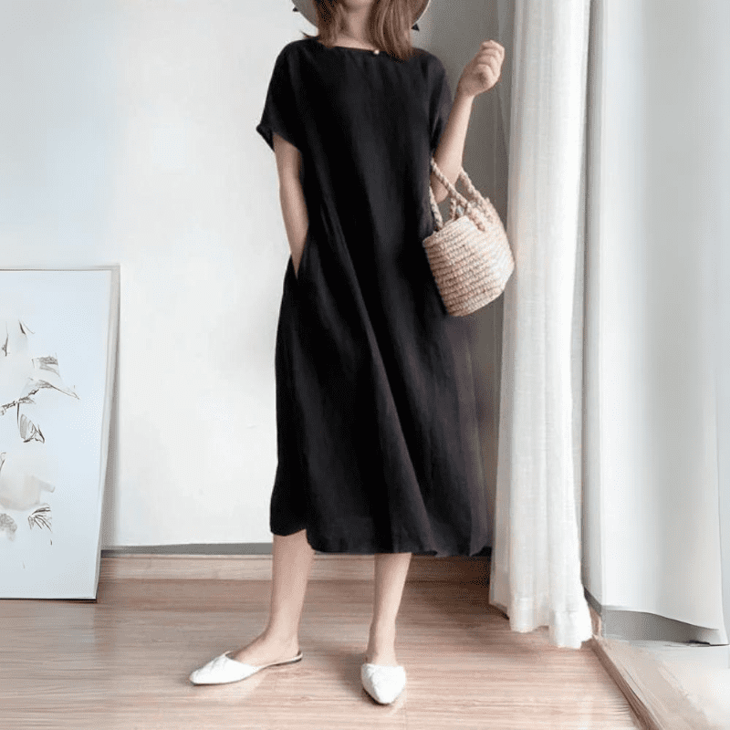 Vestido Midi De linho Jane - Coradon
