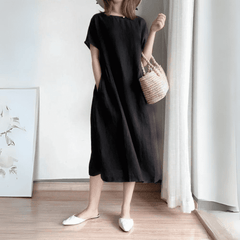 Vestido Midi De linho Jane - Coradon