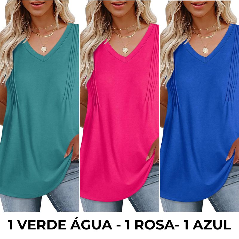 Regata Feminina Fresca Elegante - COMPRE 2 LEVE 3