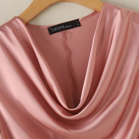 Blusa Feminina Seda Manga Curta Caryne