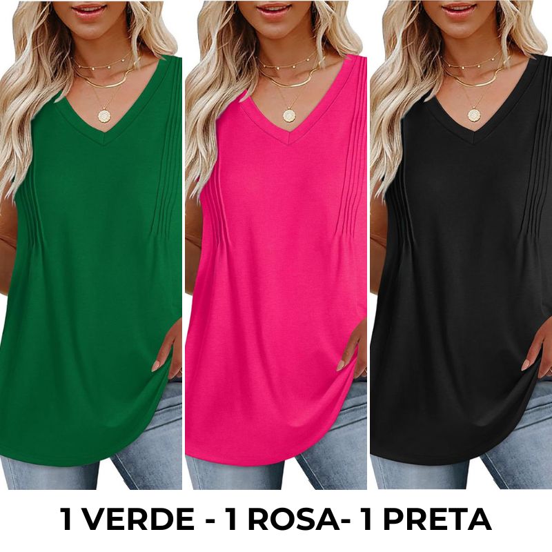 Regata Feminina Fresca Elegante - COMPRE 2 LEVE 3