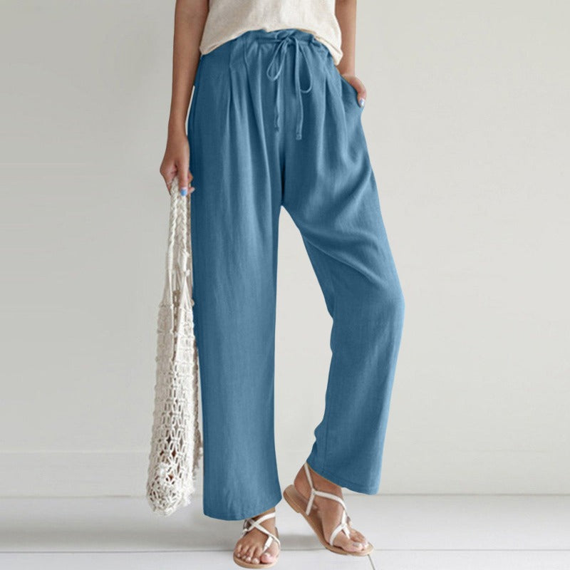 Calça Feminina Casual De Linho Chloe - Coradon