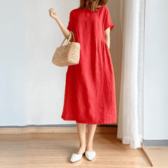 Vestido Midi De linho Jane - Coradon