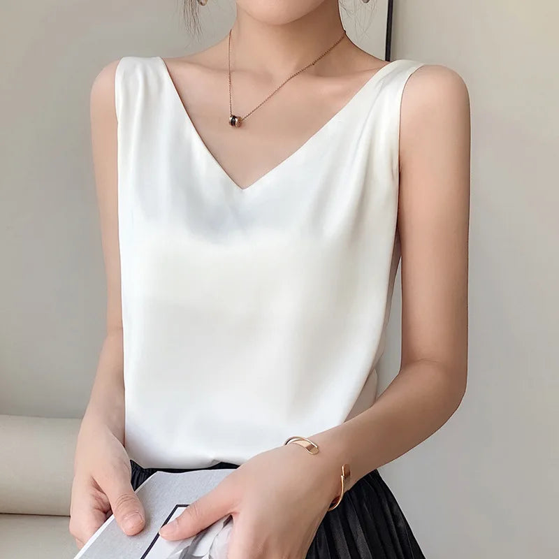 Blusa Feminina Seda Marcela Branco - Coradon