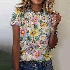Blusa Feminina Maga Curta Floral - Coradon