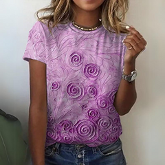 Blusa Feminina Maga Curta Floral - Coradon