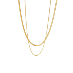 Colar Duplo Banhado em Ouro 18k Tais