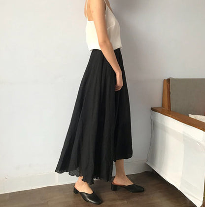 Saia Midi De Linho Victória