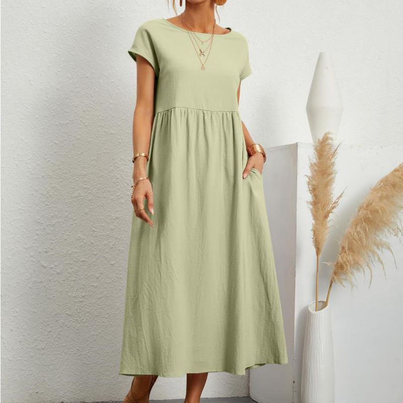 Vestido Midi Manga Curta Pamela