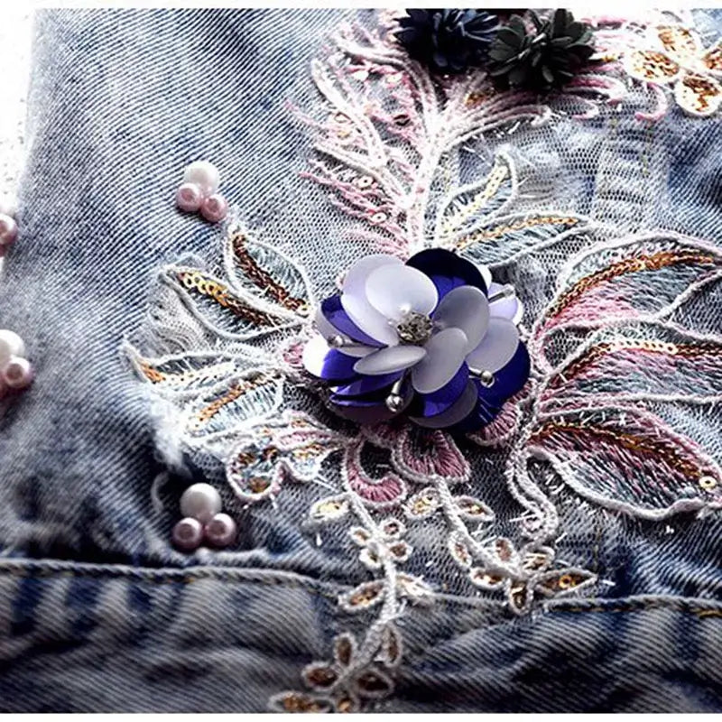 Colete Jeans Bordado Feminino Taissa