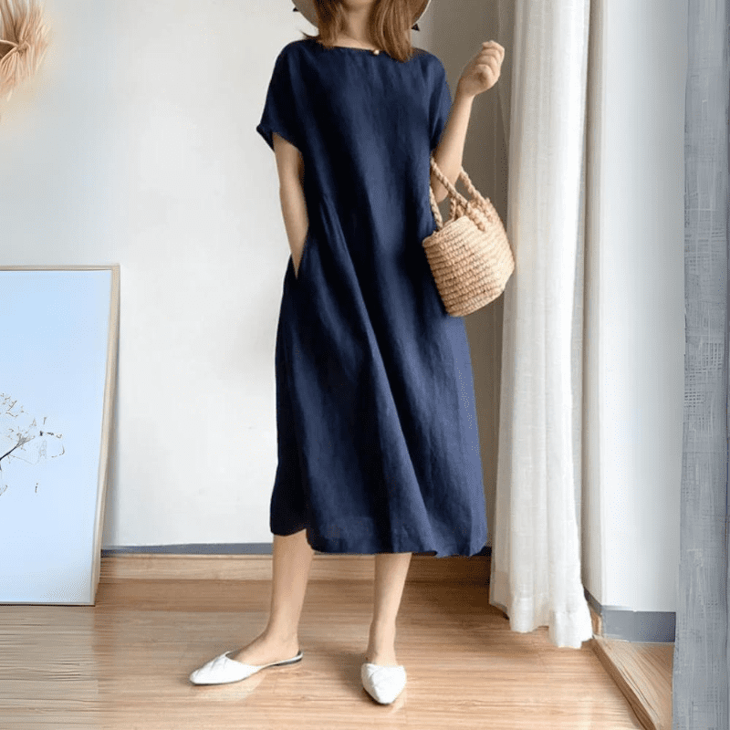 Vestido Midi De linho Jane - Coradon