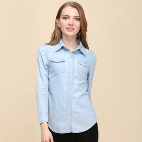 Camisa Feminina Social Jeans Joana - Coradon